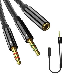 Jaimela Adaptateur Jack Audio Stéréo 3,5mm Écouteurs pour PC PS4 Xbox One, 3 Connecteurs |5mm Femelle Y 2 Males, Meilleu