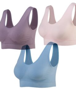 Soutien-gorge sans couture sport yoga sans armature pour femmes avec coussinets amovibles et confort optimal