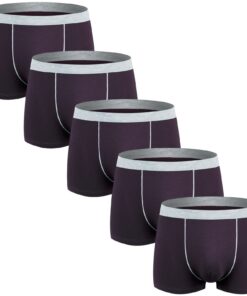 SHUOJIA Caleçons en Coton Extensibles pour Hommes - Lot De 5 Confortables et Respirants