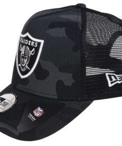 New Era Adjustable Trucker Cap - Oakland Raiders Dark Camo pourFans de Sport Utilisé pour les Matchs de Football America