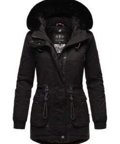 Navahoo B869 Parka d'hiver pour femme avec capuche chaude et col en fourrure doublé chaud