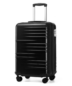 Valise Cabine British Traveller Noir 54x36.5x21.5 cm Rigide TSA 4 Roues 360