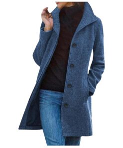 Veste d'hiverGenerisch Trench Veste Manteau en Laine Femmes Automne/Hiver Fonctionnalités Douce et Chaude