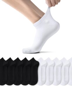Chaussettes TUHAW Homme Femme Respirant Coton OEKO-TEX.Standard 10 Paires Courtes Usage Sportifs