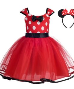 Robe Princesse Bebe Fille Lito Angels pour Anniversaire Halloween Carnaval, Oreilles de Souris Serre-tête, Taille 12-24