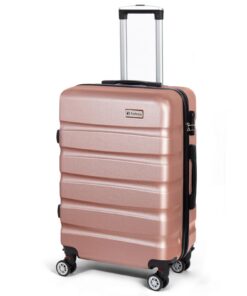 Valise Todeco Or Rose Rigide e Légère 67cm | Voyage en Style | Valise à Main Light | Coque Rigide 4 Roues