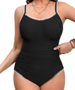 CUPSHE maillot de bain une pièce grande taille femme contrôleur ventre cou rond