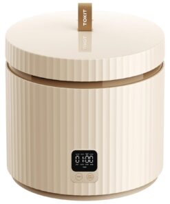 TOKIT Cuiseur à Riz Multifonctions 1,5L pour 1-3 Personnesavec Revêtement Céramique Antiadhésif (Beige)