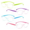 CHSZSH Pack de 4 Lunettes Claires pour Enfants, Lunettes Plates pour Enfants Joueurs, Accessoires Pour Yeux Enfant