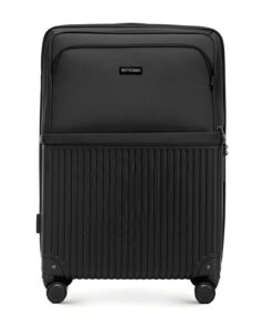 Bagages rigides WITTCHEN Axis Noir | Taille L 76x51x27 cm | Hybride ABS et Tissu | Poches Frontales Verrou TSA | Roulett