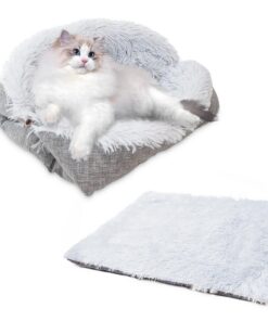 Coussin Moelleux pour Chat et Chiot, 54cm x 58cm, Lavable, Améliore Le Sommeil