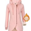 Veste Polaire Voqeen Femme Manches Longues Sweat Zippé Hiver Doublée Chaud