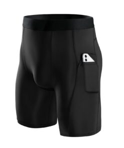 Shorts deCompression Niksa Lot de 3 pour Hommes - Séchage Rapide et Respirant - Poches pour Téléphone - Éléments de Cour