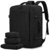 LOVEVOOK Sac à Dos Voyage Cabine, Imperméable 40L, Ordinateur Portable 17,3 Pouces, Noir Homme Femme École Travail