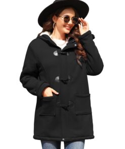 Yuson Femme Veste d'hiver Polaire Global Recycled Standard Manches Longues Coat Boutons Corne Zippé Poche chaud