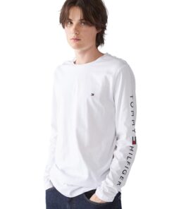 Tommy Hilfiger T-Shirt Homme Logo Long Sleeve slim fit Encolure Ronde - Vêtements Pour Homme Casual