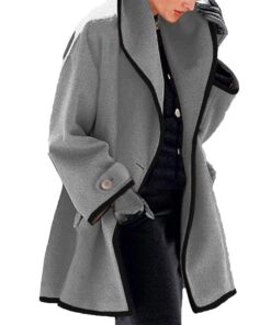 Veste à capuche en laine ample pour femmes KeYIlowys automne/hiver