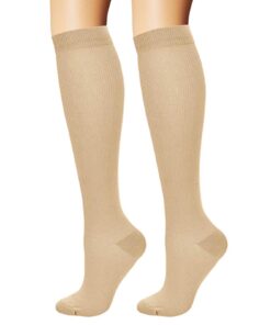 Chaussettes de Contention Hautes Montantes Respirantes pour Femme et Homme - Grande Taille - Circulation Sanguine - Spor
