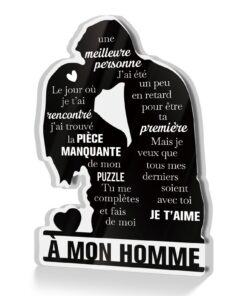 Décoration Acrylique Silhouette Putuo Meilleure Amie - Cadeau d'Amitié en Français - Message d'Amour