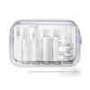 Trousse de toilette MORICOH transparente pour voyage avec 14 accessoires et sac de sécurité (20 cm x 20 cm)