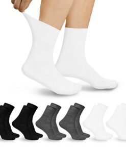 Chaussettes Diabétiques Aomig Homme Femme -65% Coton - 6 Paires Sans Coutures