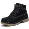 Eagsouni Bottes d'hiver femmehomme, Cuir plates lacets chaud fourrure, Bottines de neige, Chaussures d'hiver chaleur gar