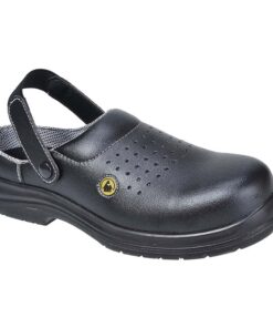 Portwest ESD Safety Clog color Black taille 45 pour travailleurs industriels en usine
