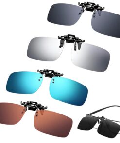 Jortmrd Lunettes de Soleil Polarisées UV400 pour Hommes Femmes Ultra Léger Verres Anti-Reflets Anti-Lumière Bleue Clip L