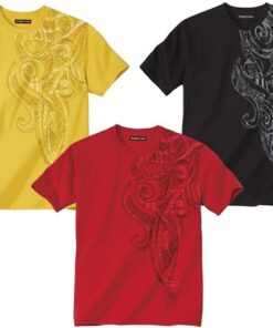 ATLAS FOR MEN Tee-Shirts Homme Grandes Tailles - Lot de 3 T-Shirts à Manches Courtes - Disponible en M au 5XL
