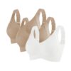 Soutiens-gorge push-up sans armatures en coton sexy et confortable pour grandes seins en coton maintien solideLot de 3 p
