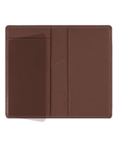 Couverture de chéquier en cuir avec séparateur intégré - Portefeuille avec blocage RFID pour homme et femme, marron, 6.6