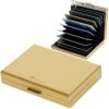 BONSYL Porte-cartes Crédit Fin Métal Femmes Hommes RFID Protection 10 Compartiments PVC (10 Cartes)