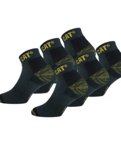 Caterpillar 6 Paires Chaussettes Sneaker Travail - Double Renfort Pointe Talon - Hommes - Travail sur Ouvrage - Coupe St