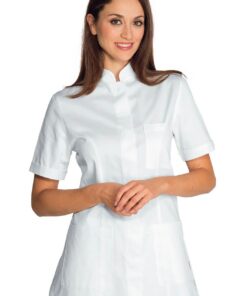 Isacco Tunique médicale manches courtes Panarea Blanc Noir femme hospitalité confort/logoutan