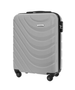 Valise cabine Barrens 55x39x20cm ABS gris | Coque dure | 34L | 4 roulettes | Poignée flexible | Compatible compagnies aé