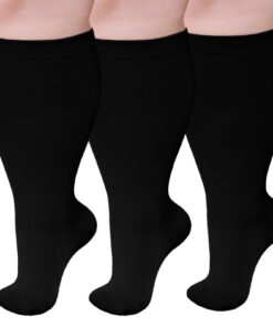 Bas de contention PUTUO Grande Taille: Chaussettes de contention pour femmes et hommes, gros mollet, idéales pour le spo