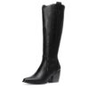 Bottes DREAM PAIRS Femme Élégantes Talon Haut Western Confortable Eclair Latérale