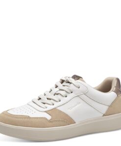 Tamaris Femme 1-23785-44 Basket Élégant pour Femmes en Cuir Blanc Modes