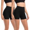 Leafigure Lot de 2 shorts de cyclisme pour femme - Taille haute - Opaques - Idéal pour l'été, la gym, le yoga - Taille M