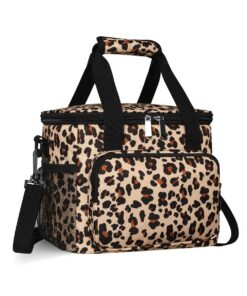 Morbuy Sac Isotherme Repas Grande Capacité Réutilisable pour Camping Travail École (Léopard, 16L)