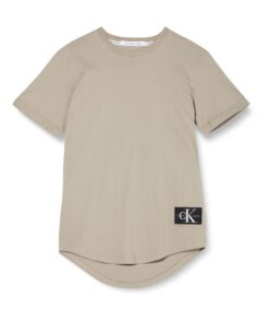 Calvin Klein T-Shirts Homme Manches Courtes Casual Standard Fit Écru Populaire