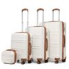 Kono - Set de 4 valises rigide léger ensemble de bagagesABS 4 roulettes serrure TSA pour voyage cabine 55/65/76cm casoir