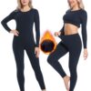 INNERSY Thermique Femme Haut Manches Longues Pantalon Chaud & Léger Ski Hiver OEKO-TEX