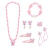 Hifot Bijoux Enfants Set Collier Boucles D'Oreilles Bague Bracelet Papillon Jouet Coffret Anniversaire Cadeau