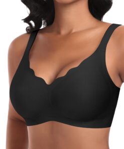 Ganado Bralette sans armatures confortable pour femme - Col V profond, sans coutures, 3XL