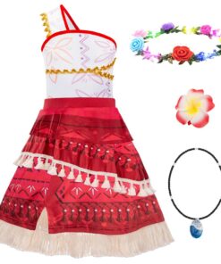 Meland Deguisement Vaiana 2 Luminescente pour Enfants 3-8 ans Cosplay d'Anniversaire