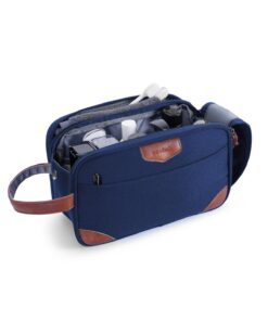 ECOHUB Trousse de Toilette Homme Voyage Bleu | Imperméable | Grande Ouverture | Multi-Compartiments | Idéal pour Rasoir
