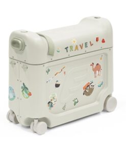 Stokke JetKids BedBox Sea Green - Valise-lit à roulettes pour Enfants de 2-7 Ans - Matelas et Sangle réglable inclus - A