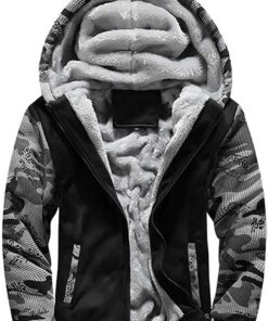 VSUSN Homme Chaude Veste À Capuche Zippée Hiver Doublée