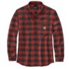 Carhartt Chemise Homme Matériau en flanelle Carreaux plaid Pour le travail ou de plein air